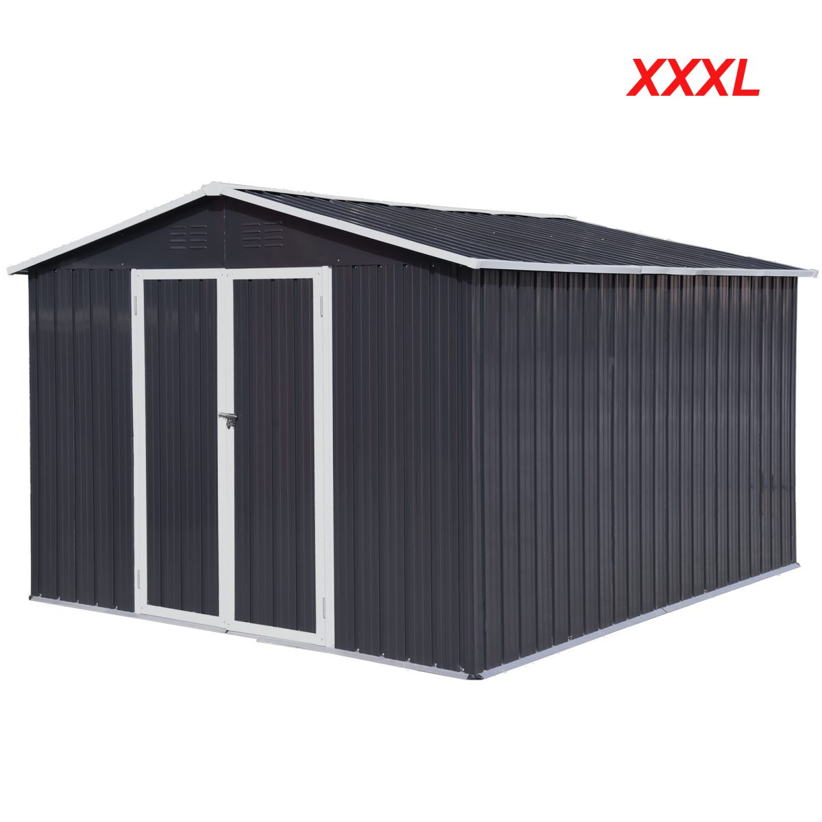 10 x 8 ft taupe metal tool shed